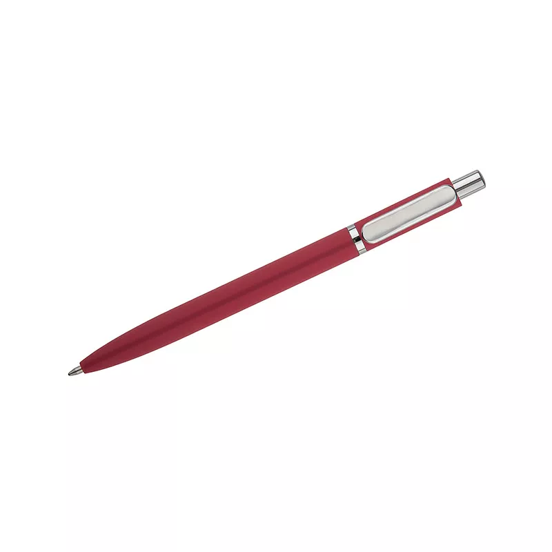 Długopis metalowy z powłoką typu soft touch ELMO - czerwony (19084-04)