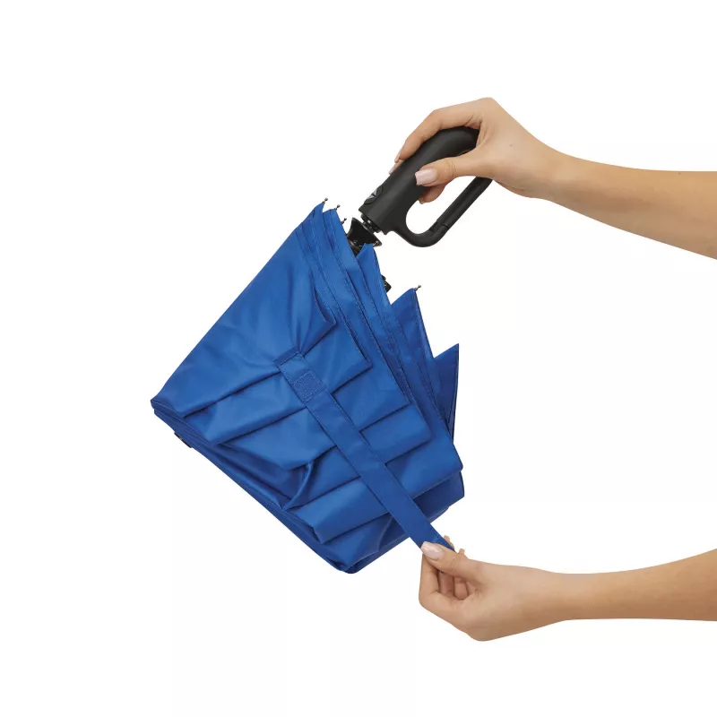 Automatyczna, wiatroodporna parasolka kieszonkowa z pokrowcem w dopasowanym kolorze - niebieski (56-0101504)