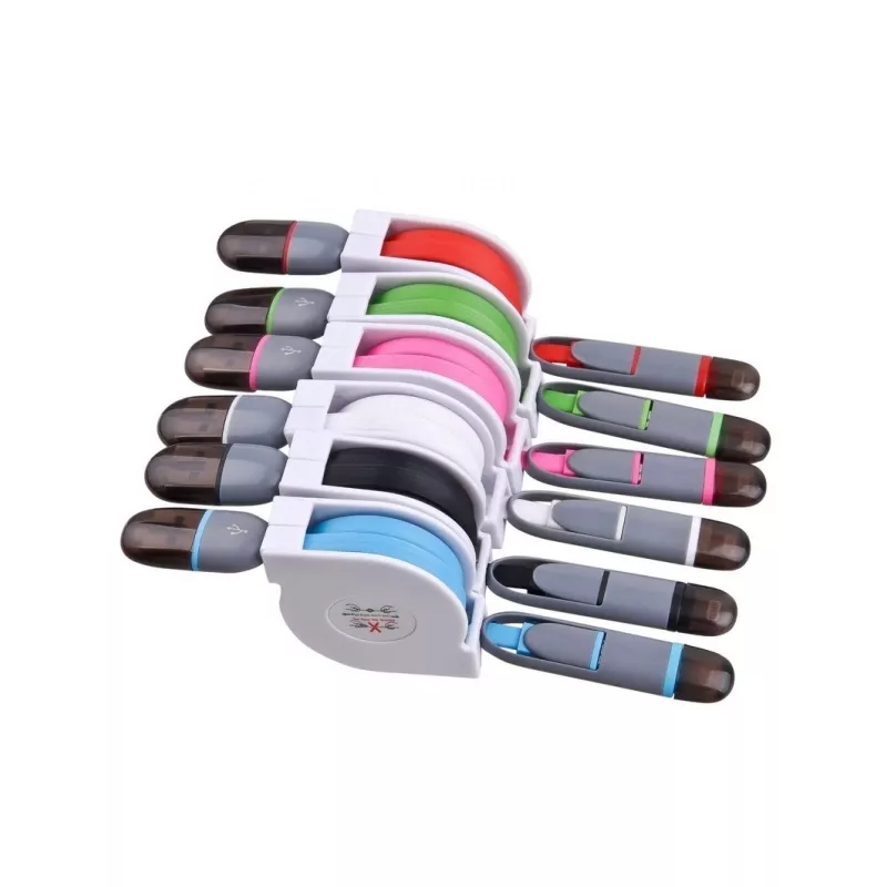 Zwijany kabel USB do transferu danych - biały (EG 010506)