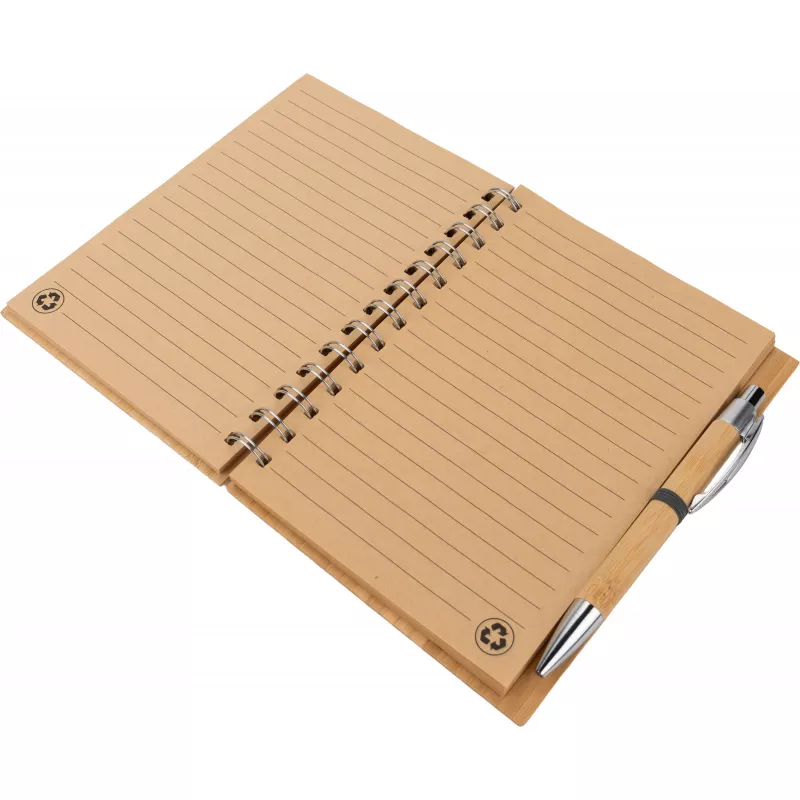 Notatnik A5 w linie z papieru z recyklingu FRANCESCA - brązowy (2890901)