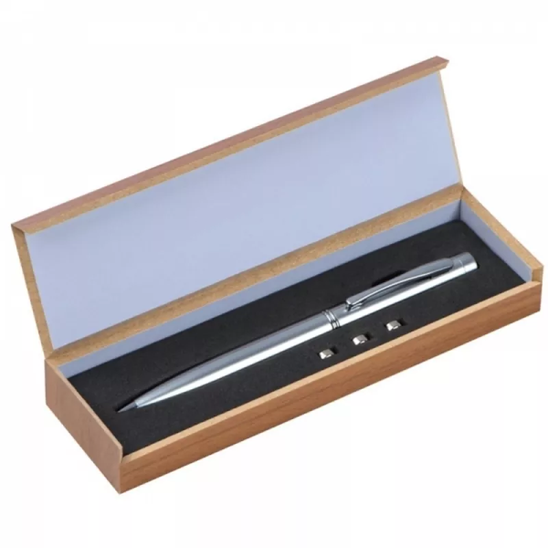 Wskaźnik laserowy metalowy z długopisem DETROIT - szary (531807)