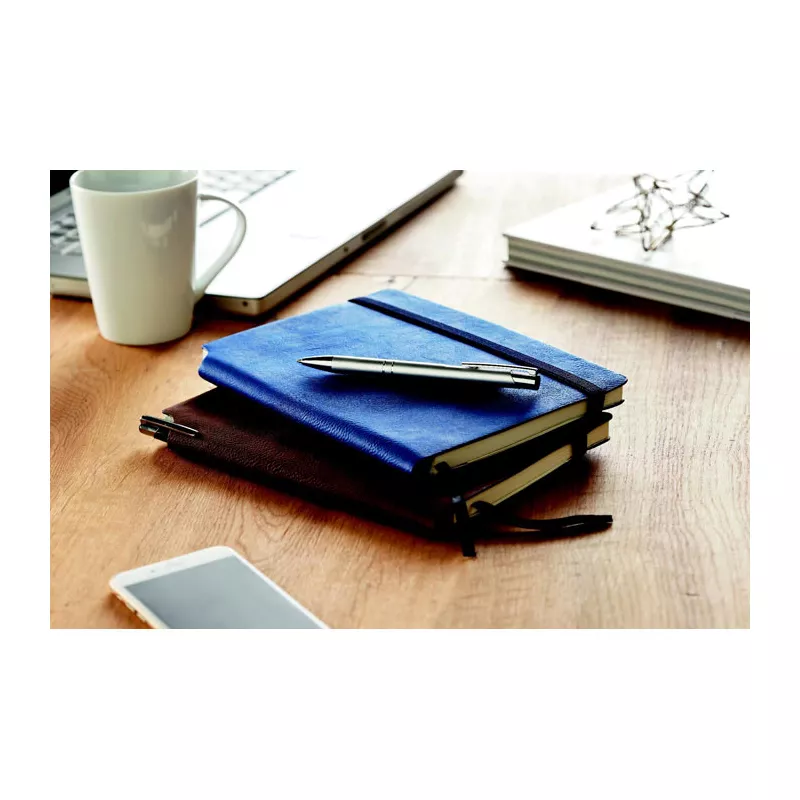 Notes A5 w okładce z PU 80 kartek w linię SOFTNOTE - Niebieski (MO9108-04)