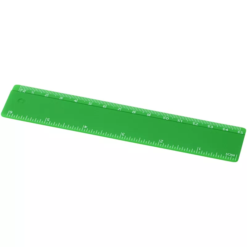 Refari linijka z tworzywa sztucznego pochodzącego z recyklingu o długości 15 cm - Zielony (21046761)