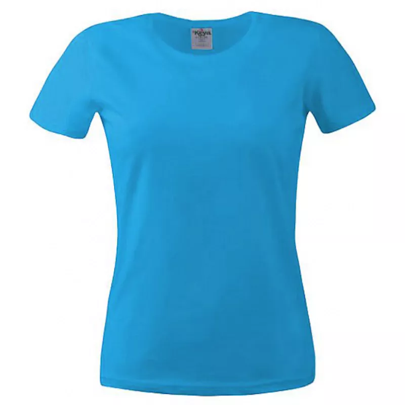 Koszulka bawełniana damska 150 g/m² KEYA WCS 150  - turquoise (WCS150-TURQUOISE)
