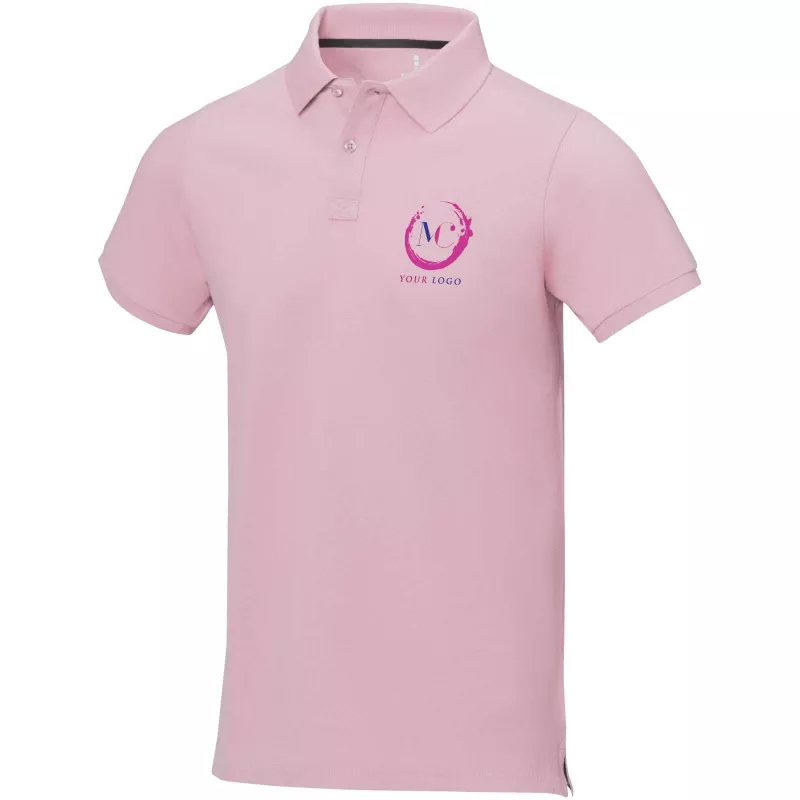 Męskie polo Calgary z krótkim rękawem - Jasnoróżowy (38080-L_PINK)