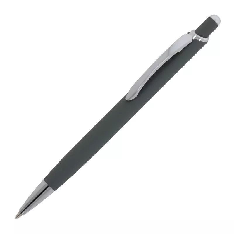 Długopis metalowy gumowany z touch penem Monaco - szary (LT87780-N0061)