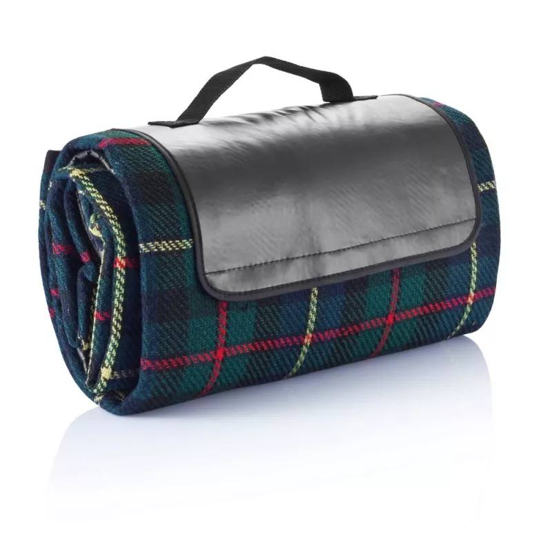 Koc piknikowy 130 x 145 cm, tartanowy - czarny (P459.610)