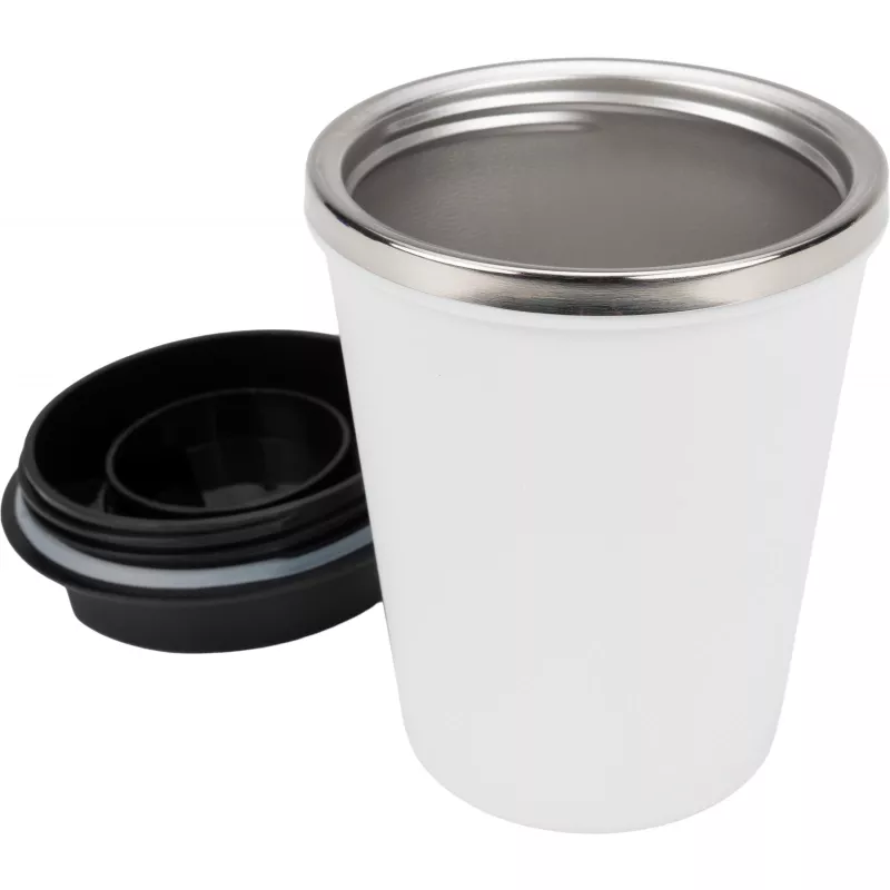 Kubek termiczny 350 ml z powłoką z recyklingu METODY - biały (8496206)