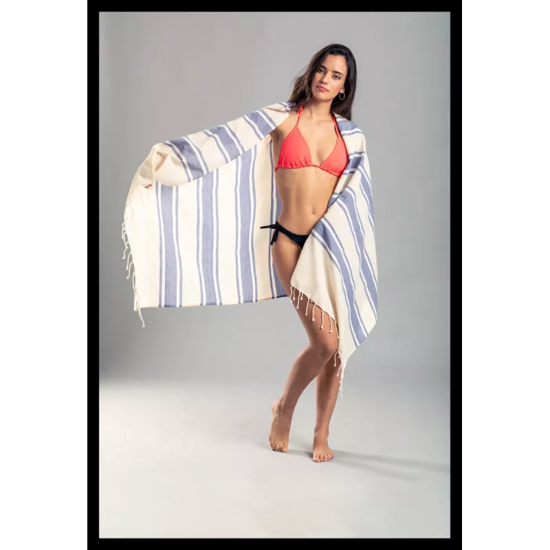 Ręcznik plażowy 90 x 180 cm Yistal 100% bawełna org. 110 g/m² - niebieski (AP721622-06)