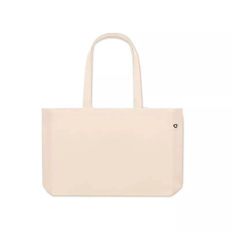 Torba plażowa z bawełny z recyklingu 280 g/m² RESPECT - Bezowy (MO6379-13)