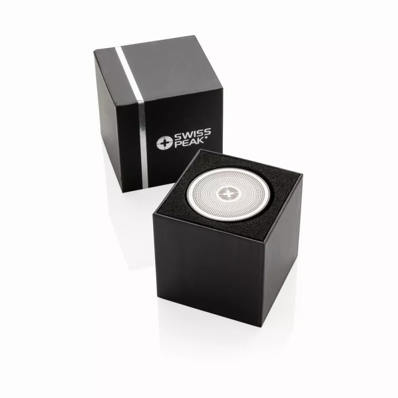 Basowy głośnik bezprzewodowy 3W Swiss Peak - szary, srebrny (P326.781)