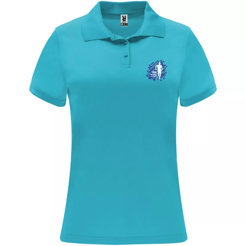 Damska sportowa koszulka polo z poliestru 150 g/m² ROLY MONZHA WOMAN 0410 - Turkusowy (R0410-TURQUOIS)