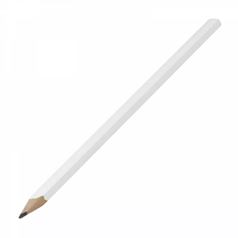 Ołówek stolarski drewniany 25 cm - HB - biały (1092306)