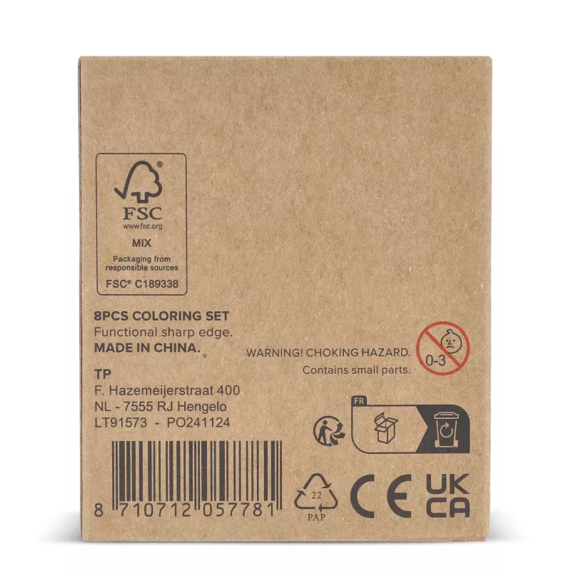 8-elementowy zestaw do kolorowania w pudełku typu kraft - naturalny-t (LT91573-N0094)