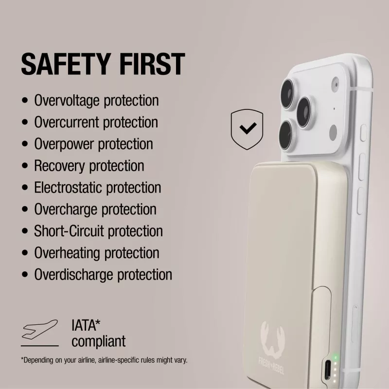 Fresh 'n Rebel Powerbank bezprzewodowy 10000 mAh kompatybilny z MagSafe - beżowy (LT49745-N0055)