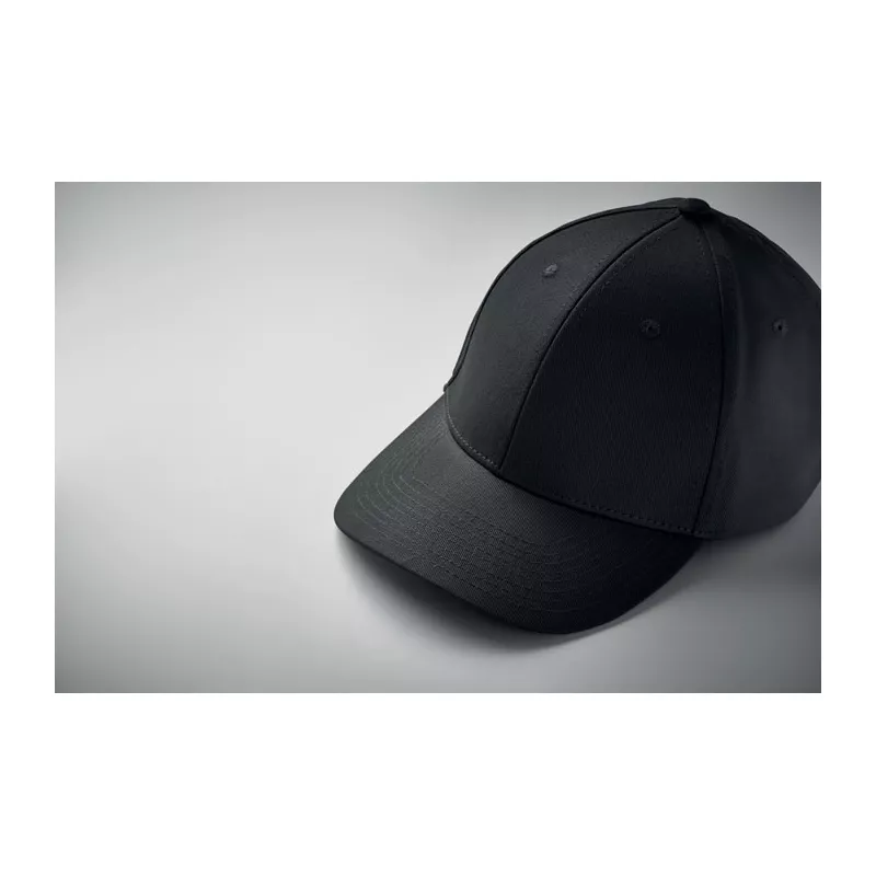 Czapka z daszkiem 6-panelowa 280 g/m² BAHAMAS - Czarny (MO2347-03)
