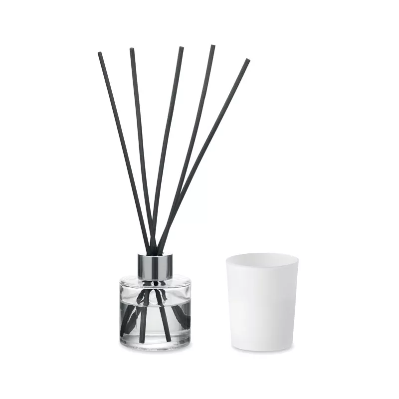 Dyfuzor zapachowy waniliowy 40 ml ze świecą KALOMA SET - Bialy (MO3118-06)