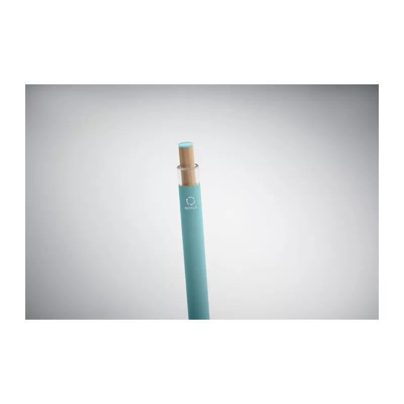 Długopis z bambusowym przyciskiem BERGAMO ++ - Baby Blue (MO2653-66)