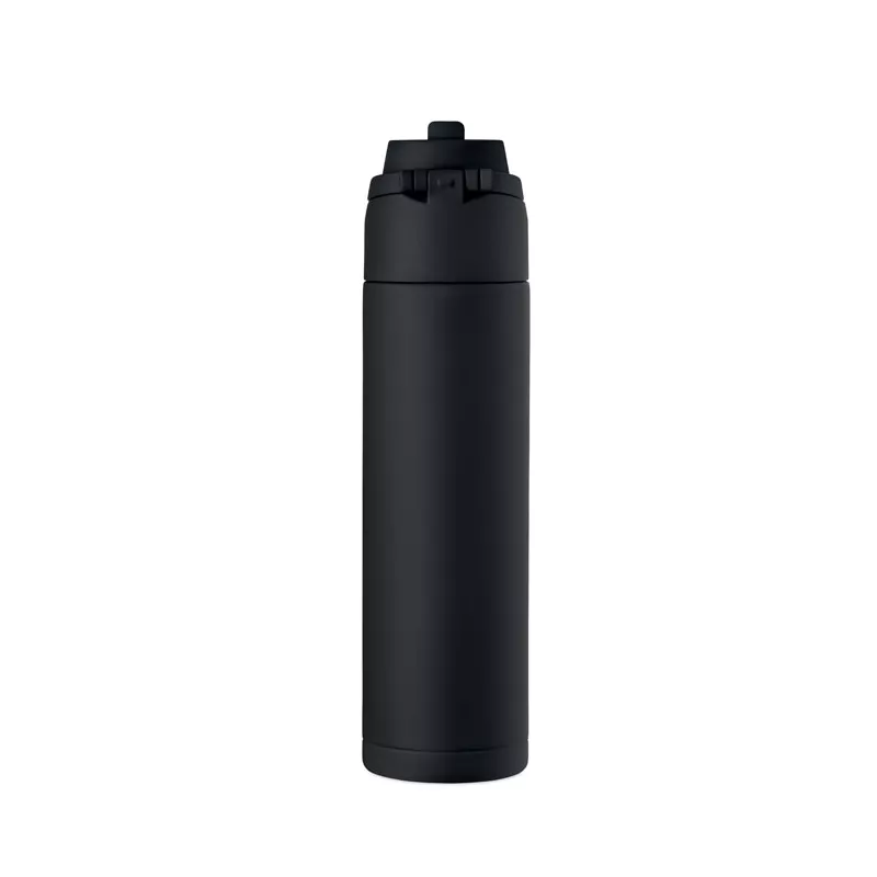Butelka termiczna ze słomką 2 w 1 500 ml TOIEN TWO - Czarny (MO2988-03)