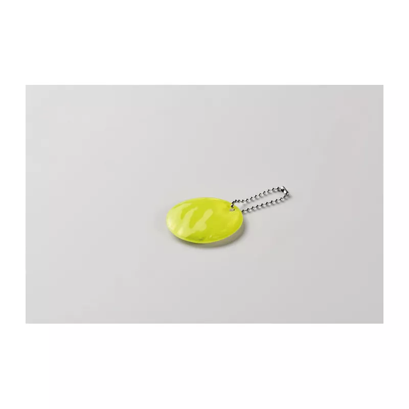 Brelok odblaskowy okrągły z PVC GRIN - Fluorescencyjny Zólty (MO2884-70)