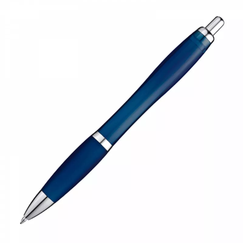 Długopis plastikowy reklamowy MOSCOW (transparentny) - granatowy (1168244)