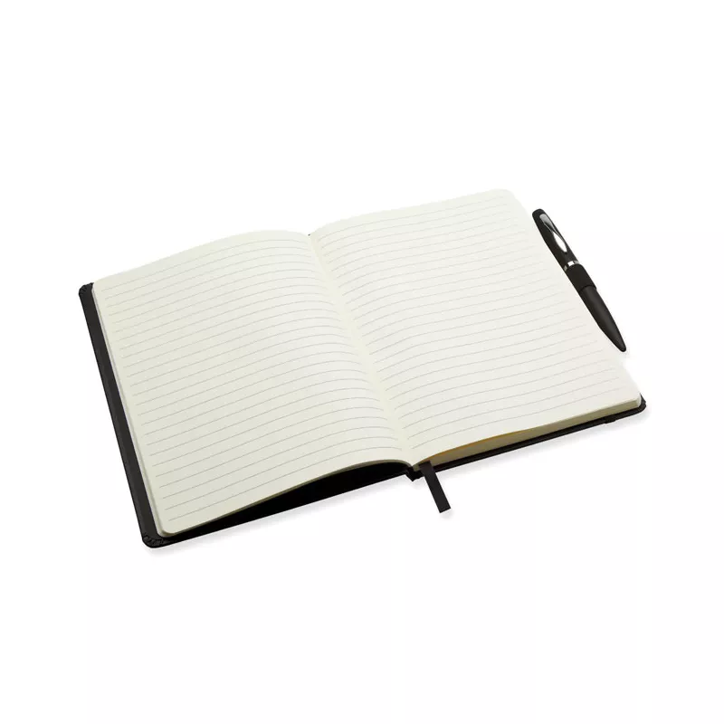 Notes A5 z długopisem 72 kartki w linię NOTAPLUS - Czarny (MO8108-03)