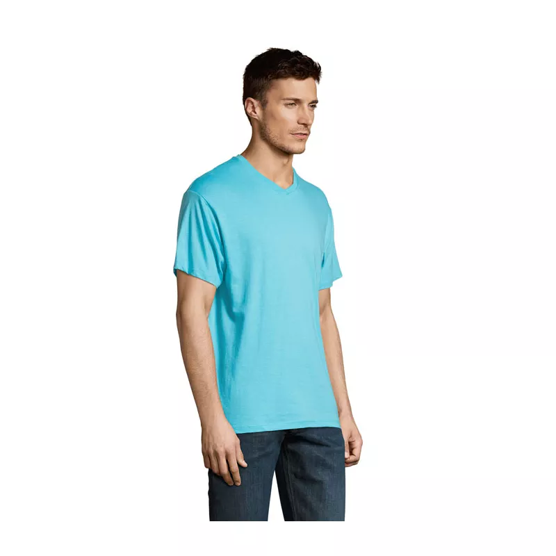 Koszulka męska V-neck 150 g/m² Sol's VICTORY - Niebieski Atol (S11150-AL)