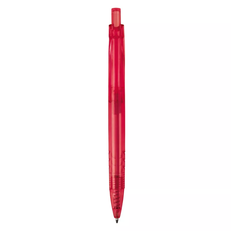 Długopis z plastiku z recyklingu - czerwony transparentny (LT87547-N0421)