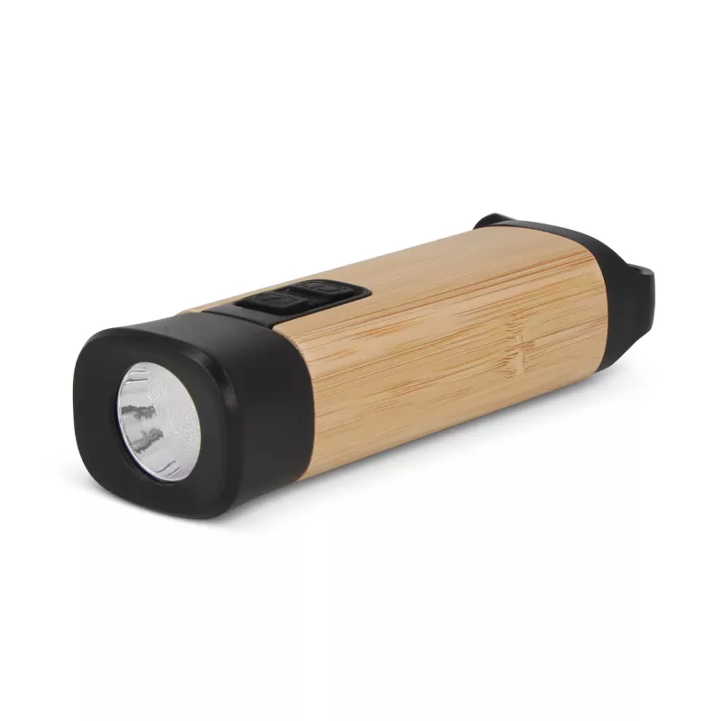 Ładowalna latarka R-ABS & Bamboo - czarny (LT93318-N0002)