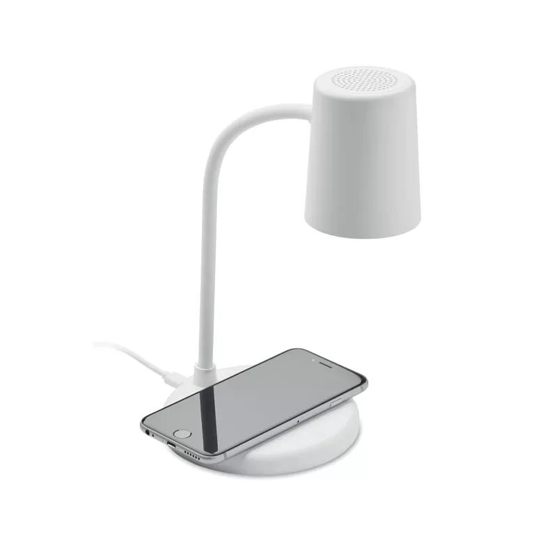 Lampka z ładowarką indukcyjną 15W i głośnikiem SPOT - Bialy (MO2124-06)