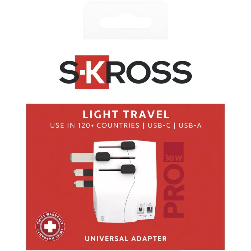 SKROSS® PRO Light USB AC30PD – uniwersalna przejściówka do urządzeń elektrycznych - Biały (12461501)