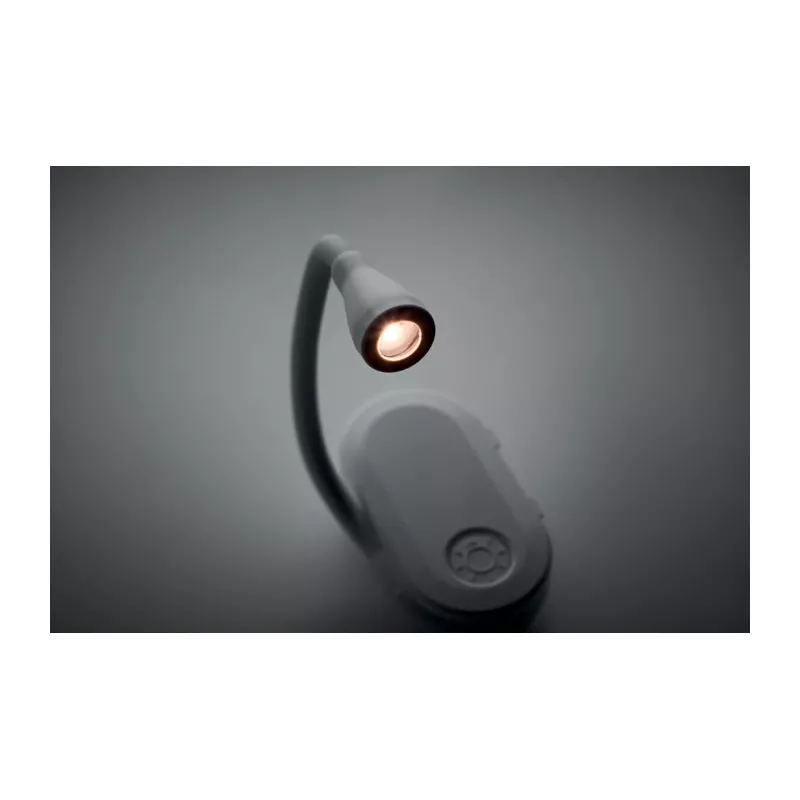 Lampka do książki LED z klipsem akumulatorowa SCENE - Bialy (MO2865-06)