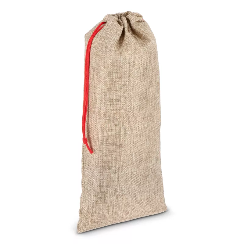 Torebka na wino w stylu juty 14x34cm - naturalny-t (LT90277-N0094)