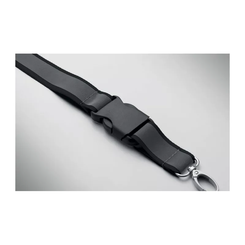 Smycz odblaskowa z RPET z karabińczykiem 25 mm TOSEE - Czarny (MO2825-03)