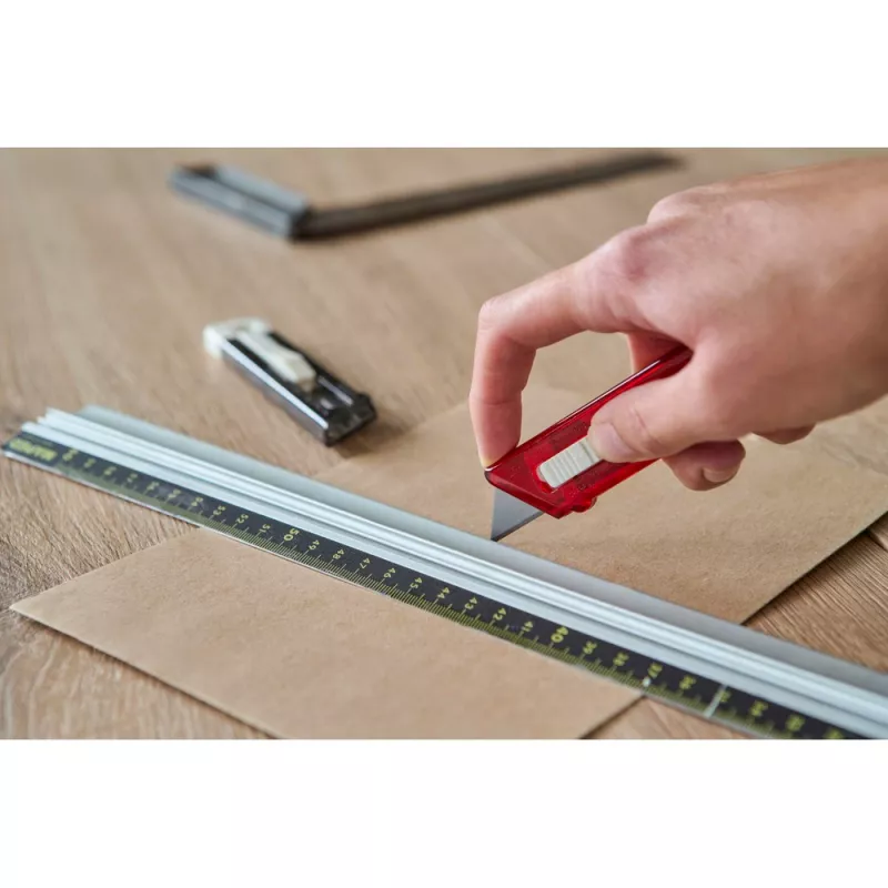 Nóż do tapet z mechanizmem zabezpieczającym - czerwony (V5633-05)
