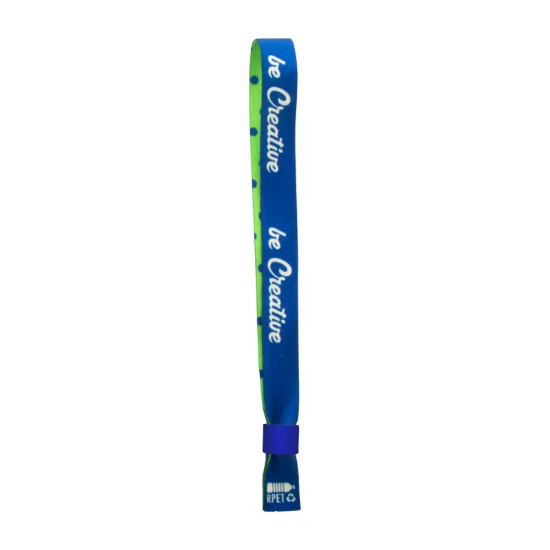 Personalizowana festiwalowa bransoletka z poliestru RPET z kolorowym plastikowym zamkiem zabezpieczającym SuboWrist - niebieski (AP716732-06)