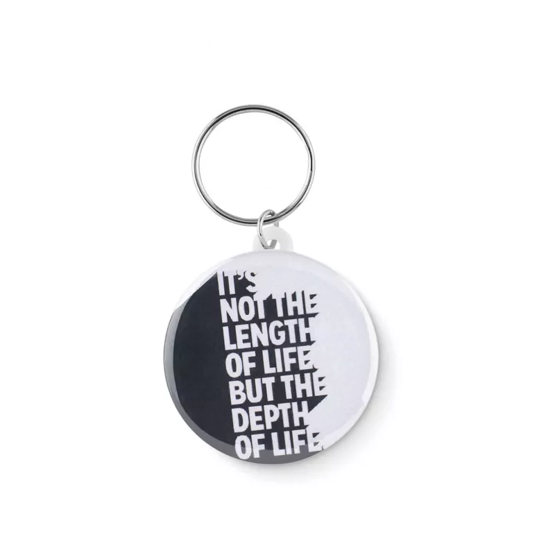 Brelok button 4,4 cm PIN KEY - Bialy (MO9332-06)