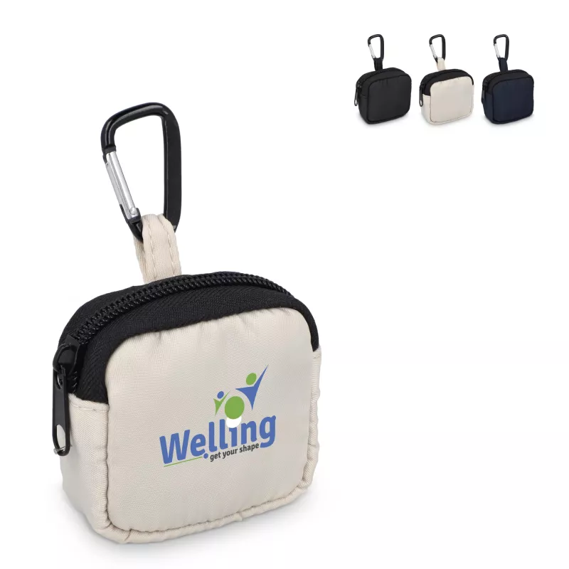 Nylonowe etui na słuchawki 6,5 x 6 cm - czarny (LT95323-N0002)