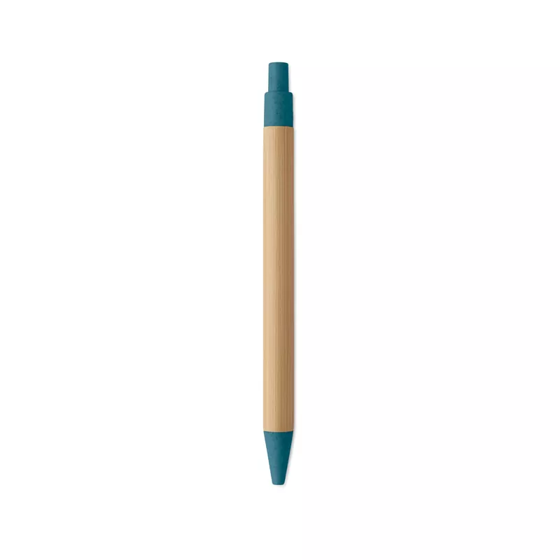 Długopis bambusowy z końcówkami ze słomy ITEA COLOUR - Niebieski (MO2635-04)