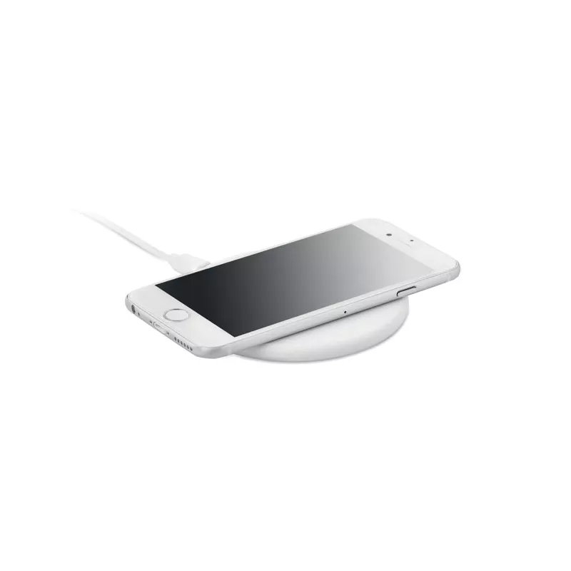Ładowarka bezprzewodowa 10W z ABS z recyklingu TWING - Bialy (MO6250-06)