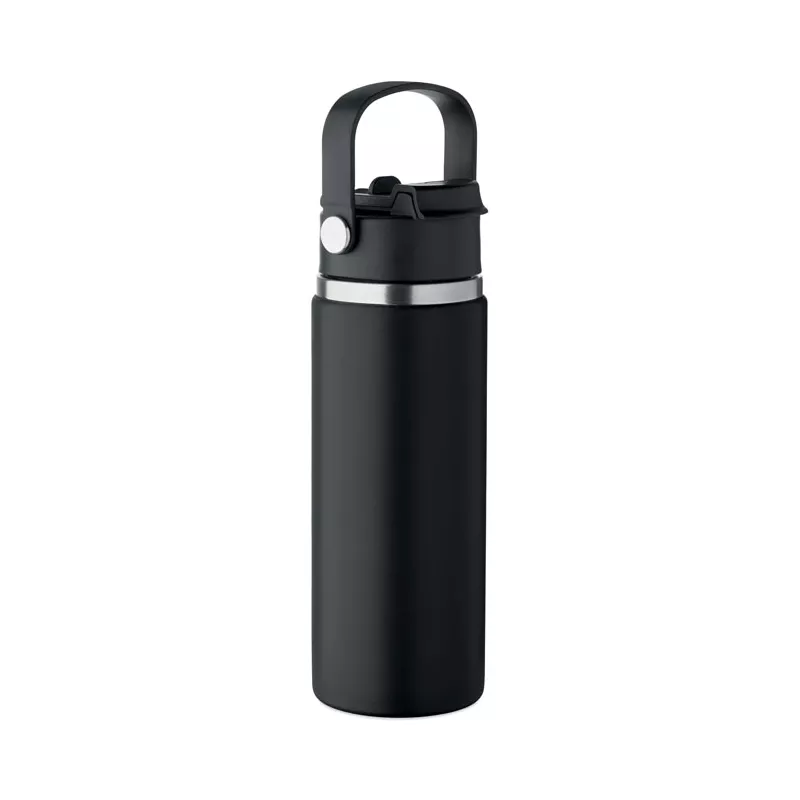 Butelka termiczna ze słomką 500 ml SUMA GRIP - Czarny (MO2775-03)