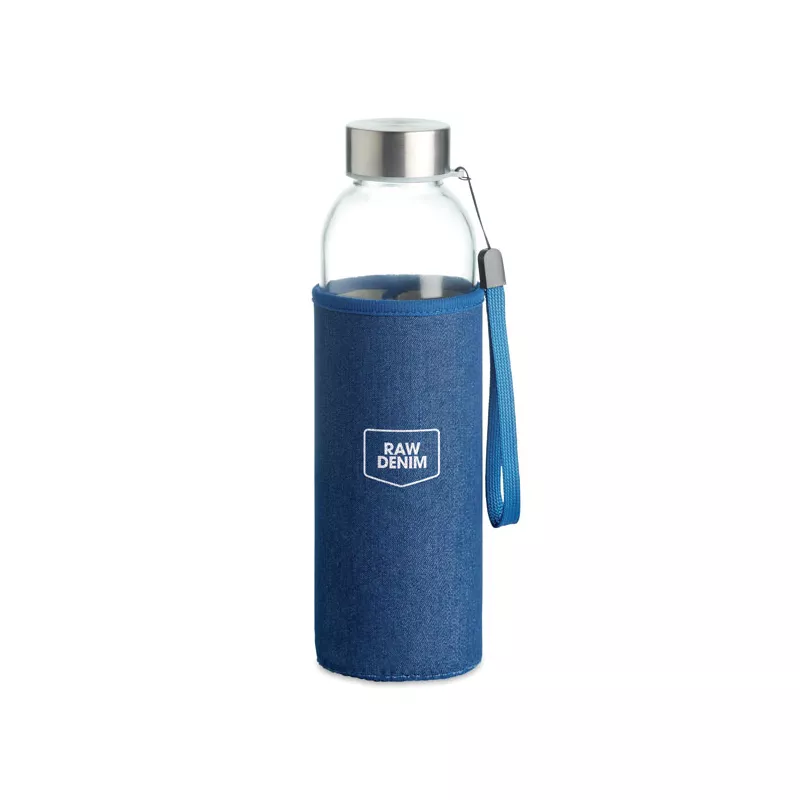 Butelka szklana 500 ml w etui UTAH DENIM - Niebieski (MO6192-04)