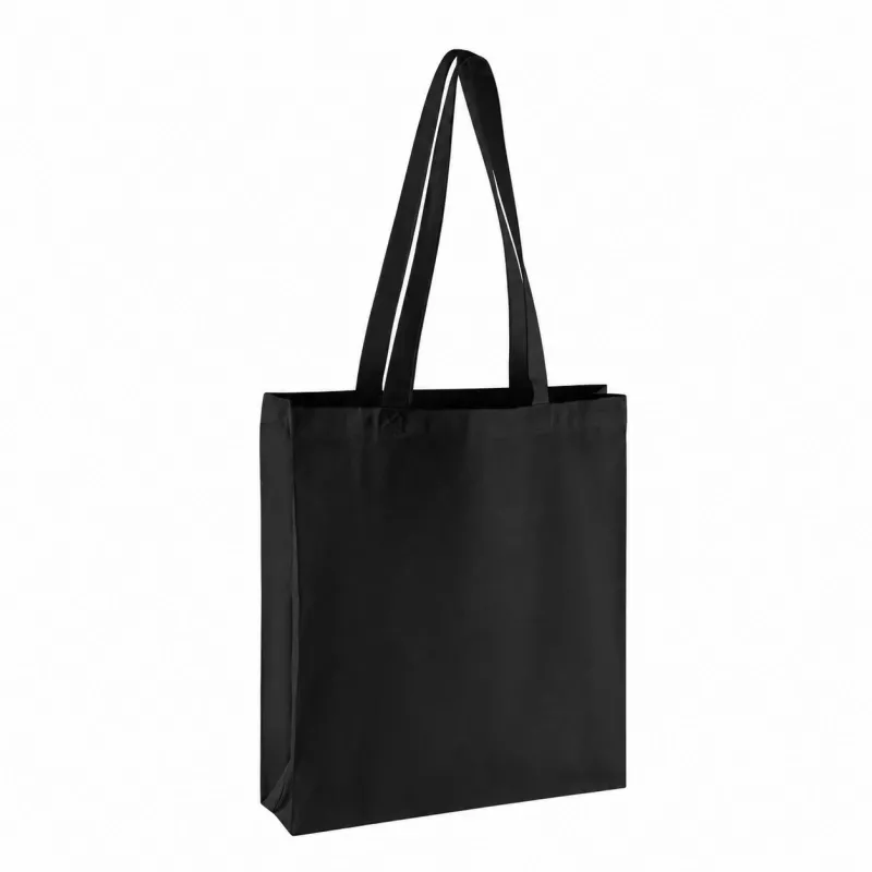 Torba bawełniana 270 g/m², 38 x 41 cm, z dnem i z bokami - czarny (TORBA-270-D+B-CZARNA)