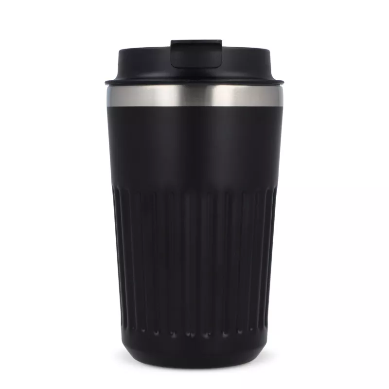 Termos na kawę ze stali nierdzewnej pochodzącej z recyklingu, 400 ml - czarny (LT98698-N0002)