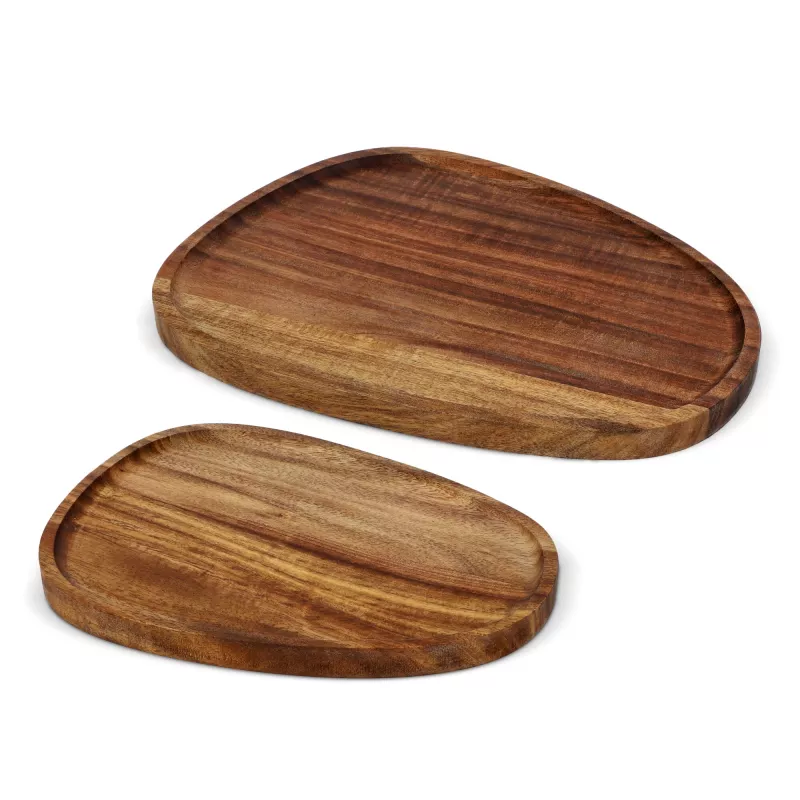 2-pak drewnianych tacek InSideOut o organicznym kształcie - drewniany (LT57206-N0093)