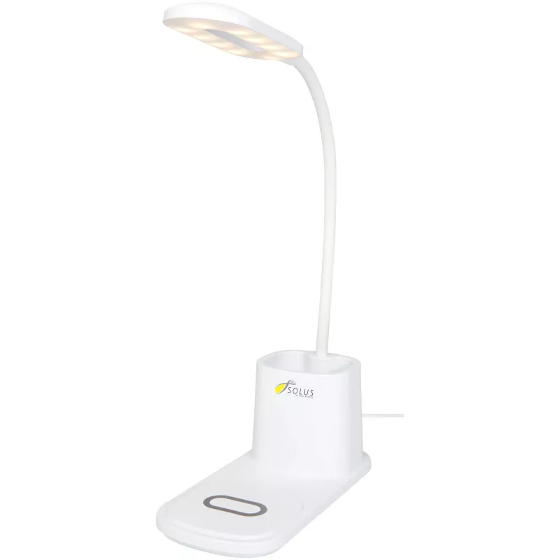 Bright lampa biurkowa i organizer z ładowarką bezprzewodową - Biały (12424901)