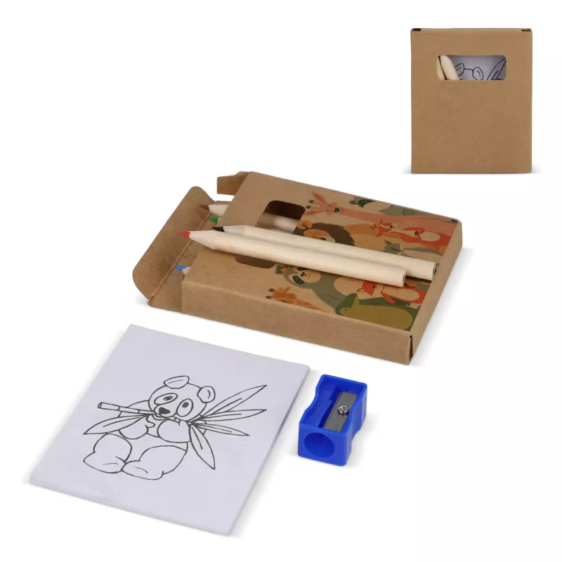 8-elementowy zestaw do kolorowania w pudełku typu kraft - naturalny-t (LT91573-N0094)