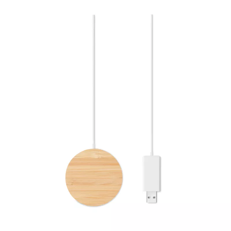 Ładowarka magnetyczna bambusowa 10W RUNDO MAG - Drewna (MO6266-40)