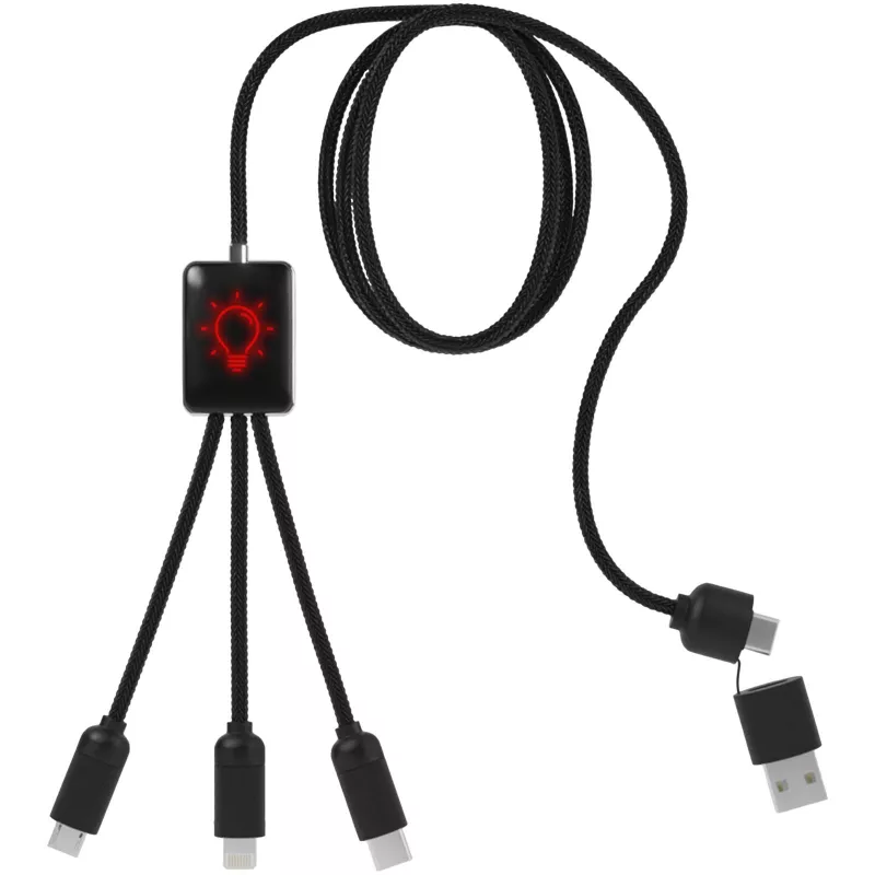 SCX.design C28 długi kabel do łądowania 5 w 1 - Czarny-Czerwony (2PX06421)