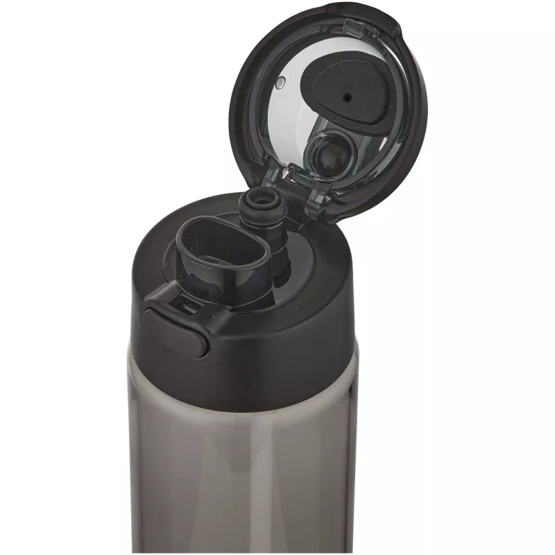 Bidon na wodę Theron o pojemności 700 ml, wykonany z tworzywa sztucznego pochodzącego z recyklingu (RCS), z pokrywką o podwój - Czarny (10095090)